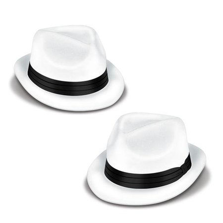 THE BEISTLE The Beistle 60339-25 Velour Havana Chairman Hats; White & Black - One Size - Pack of 25 60339-25